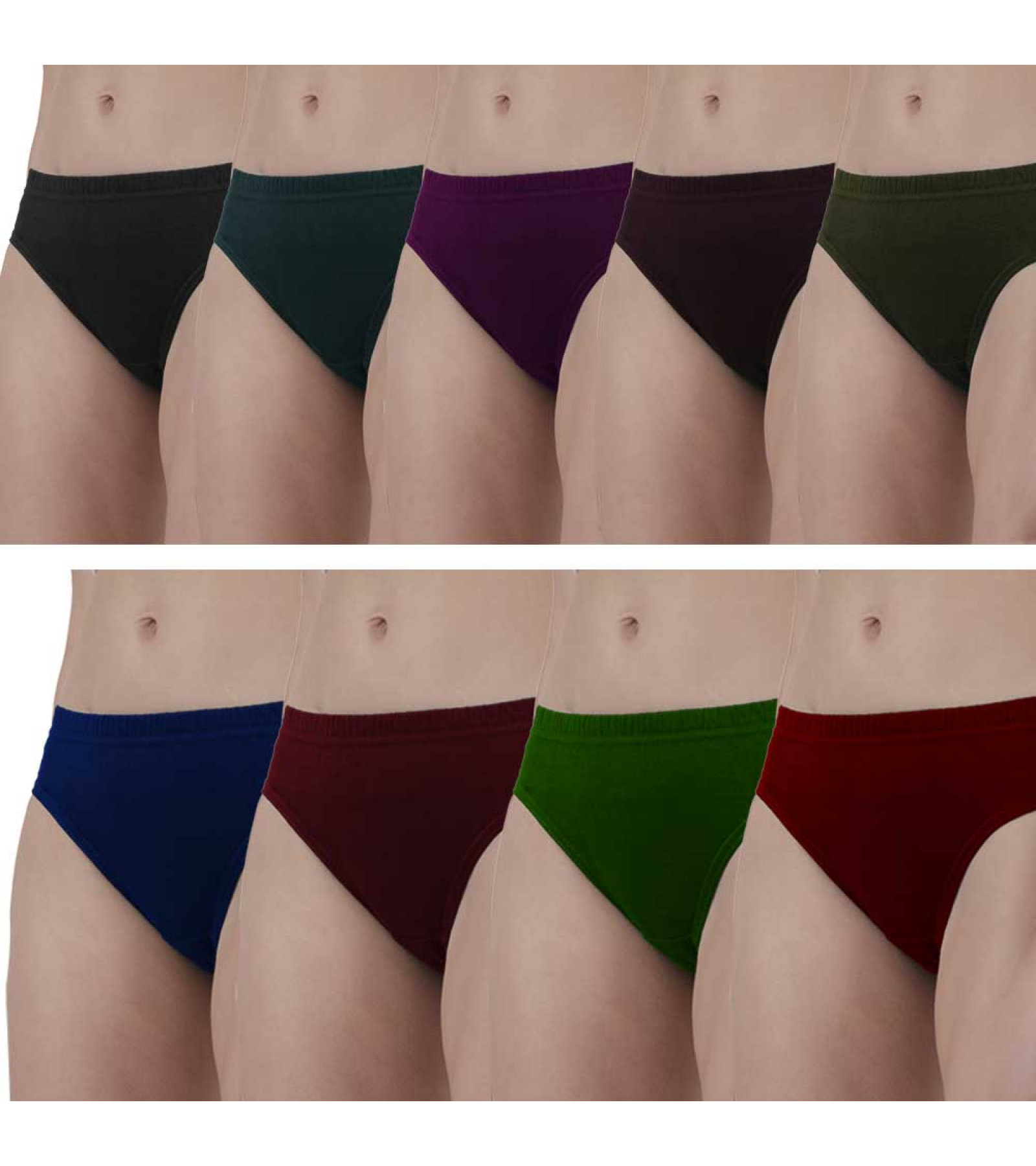 Vink Multicolor Womens Plain Panties 9 Pack Combo | Multicolor Inner Elastic